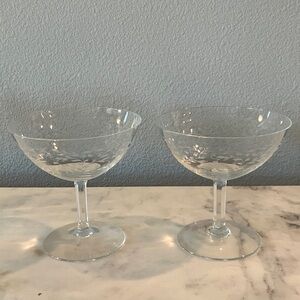 2 Crystal Clear Glass Coupe Set